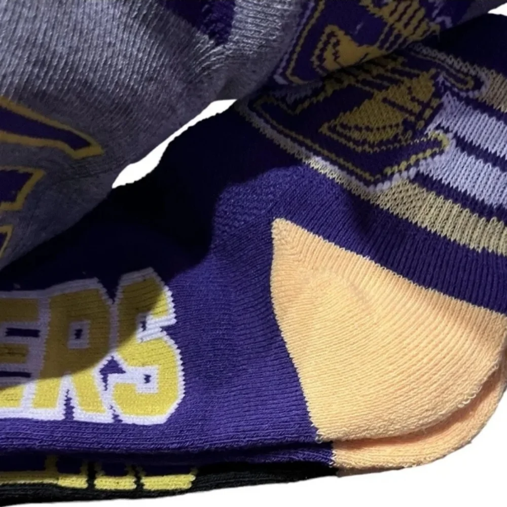 LA Lakers NBA Socks Men's Shoe Size 6-12 Pack Of 3 1/4 Cut - Picture 5 of 11